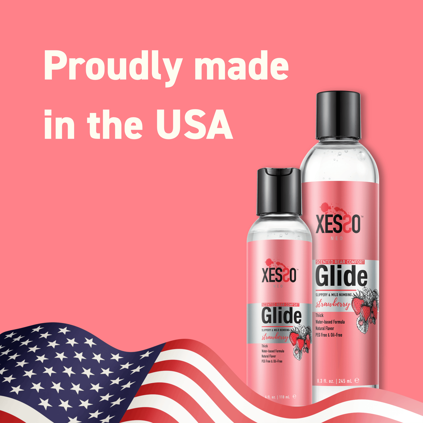 XESSO Lube & More Waterbased Lube XESSO Scented Rear Comfort Glide 4% Lidocaine, Fresh Strawberry